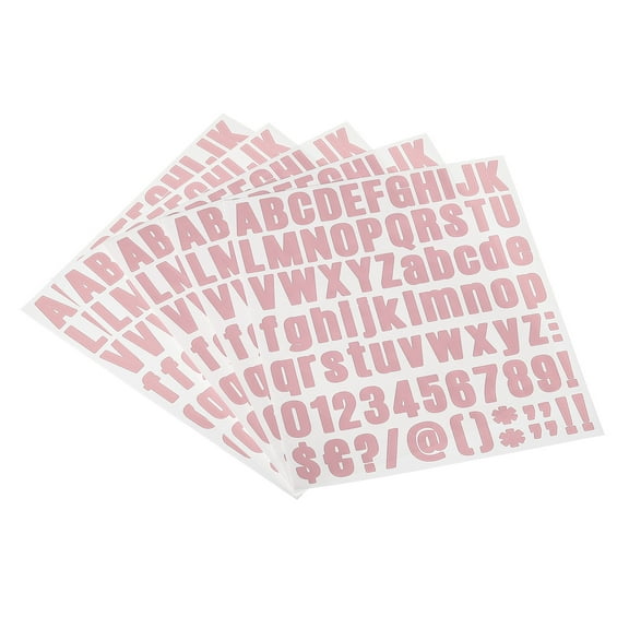 Uxcell Vinyl Self Adhesive Letter Number Sticker Decal Kit, Pink 81 Piece 10 Sheets