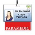 thumbnail image 2 of PARAMEDIC Badge Buddy - Heavy Duty Horizontal Badge Buddies for Paramedics - Spill Proof & Tear Resistant Cards - 2 Sided - Quick Role Identifier ID Backers - USA Printed by Specialist ID (1, Red), 2 of 2