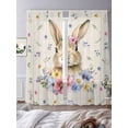 thumbnail image 3 of Bunny Easter Sheer Curtains 84 Inch Length 2 Panels Set Window Treatments, Spring Floral Pastoral Rabbits Rustic Rod Pocket Semi Curtains for Living Room/Bedroom/Kitchen Décor, 104"W x 84"L, 3 of 7