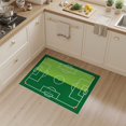 thumbnail image 2 of ODIKA 3'x5' Washable Throw Rug Doormat Field Soccer Layout Penalty Arc Motifs Themed Door Entry for Entryway, Kitchen, Mudroom, Stain Resistant, Low Profile, Non-Slip, 2 of 7
