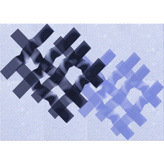 Ahgly Company Indoor Rectangle Patterned Heavenly Blue Area Rugs, 7' x 9'