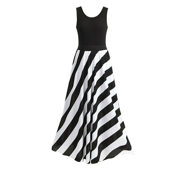 TJAZFJPA Women's Maxi Dress Women's Casual Summer Sleeveless Mini Striped Pleated Dress Formal Dress Women Wedding Guest Glitter Dresses for Women