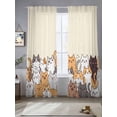 thumbnail image 2 of Cartoon Cat Sheer Curtains 96 Inch Long 2 Panels, Cute Kitten Modern Animal Light Filtering Rod Pocket Semi Sheer Curtains, Sheer Voile Drapes for Living Room Bedroom, 52"x96", 2 of 5