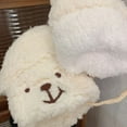 thumbnail image 5 of Dyfzdhu Winter Gloves for Women Cute Bear Fuzzy Fleece Braided Rope Thick Thermal Mittens White, 5 of 6