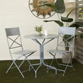 thumbnail image 2 of DecMode 3 Pcs Indoor Outdoor Folding Metal Bistro Set, 2 of 9