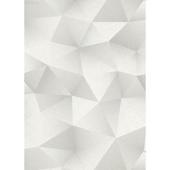 Concord Wallcoverings Textured Wallpaper graphics modern Featuring modern 3D traingle wall, Grey White, 21 In x 33 Ft (56 sq. ft), 1021631