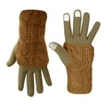 thumbnail image 4 of Classic Cable Knit Plush Fleece Lined Double Layer Winter Gloves, 4 of 10