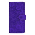 thumbnail image 4 of Mantto Cases for Apple iPhone 15 - 6.1 inch Magnetic Wallet Case for Women Card Holder Flip Cover Embossed Mandala Flower Kickstand PU Leather Magnetic Folio with Strap, Purple, 4 of 8