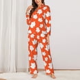 thumbnail image 2 of Wukai Bright Autumn Leaves Charm Print Women's Pajama Set,PJ Set,Lounge Sets For Women Soft Long Sleeve Sleepwear Comfort and Style-Medium, 2 of 7