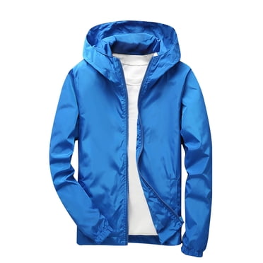 Gamivast Windbreaker for Men Hooded Long Sleeve Athletic Jackets Regular Fit Solid Lightweight Breathable Rain Shell Jacket Summer Spring Active Wear