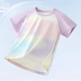 thumbnail image 6 of Girls Swim Rash Guard Short Sleeve Unisex Sun Shirts Boys Active Shirts Quick Dry Shirt Boys Summer Clothes 11-12 Years, 6 of 7