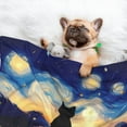 thumbnail image 3 of Pofeuu Cat Under Starry Skies Print Puppy Blanket,Dog Blankets,Pet Blanket Cozy Cat Blankets for Indoor Cats, Fuzzy Pet Blanket for Kitten Doggy Dog Blankets-, 3 of 8