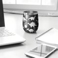 thumbnail image 3 of 12oz Stemless Wine Tumblers Dinosaur Silhouette Pattern Vacuum Insulated Stainless Steel Travel Tumbler Cups Mug with Lid and Straw for Champaign,Cocktail,Beer with Cleaning Brush, 3 of 5
