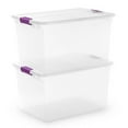 thumbnail image 4 of Sterilite 66 Quart Clear Plastic Latching Storage Container Tote, 6 Pack, 4 of 11