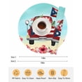 thumbnail image 6 of 13 Inch Round Placemats Set of 6, Puerto Rican Flag Non Slip Heat Insulation PP Table Mats, Vintage Country Truck Flowers Blue Beige Washable Place Mats for Kitchen Dining Party Table Decor, 6 of 7
