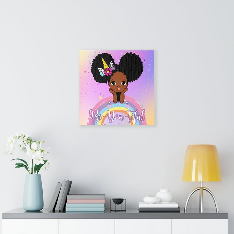 Throwback Traits Black Girl Wall Art for Little Girl Room Decor - Girls  Wall Art - Set of 4, size 11x17” 