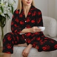 thumbnail image 6 of Fotbe Bloody Hand 1 Pattern Long Sleeve Pajama Set for Women,Sleepwear Set,2-piece Loungewear Set,Soft PJs Comfy Nightwear with Pockets -XX-Large, 6 of 7