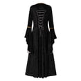 thumbnail image 4 of Renaissance Velvet Dress, Medieval Royal Gown, Gothic Velvet Costume, Halloween Cosplay Dress, Womens Renaissance Medieval Costume Dress Lace Up Irish Over Long Dresses Cosplay Retro Gown, Black L, 4 of 4