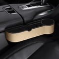 thumbnail image 4 of Organizador de espacio para asiento de coche con portavasos, compartimento para asiento delantero, apto para teléfonos móviles Beige Pasajero, 4 of 9