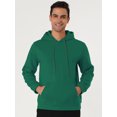 thumbnail image 2 of Sudadera con capucha con forro de felpa para hombre Sudaderas con capucha de manga larga sólida con bolsillo Verde S, 2 of 6