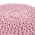 thumbnail image 3 of Noble House Round Texture Fabric Pouf, Pink, 3 of 5