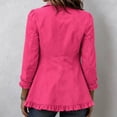 thumbnail image 5 of Womens Lightweight Jacket Long Sleeve Ruffle Button Front Cardigan Jacket Open Front Lapel Collar Double Breasted Casual Outerwear Coat with Lining, 5 of 9
