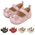 thumbnail image 4 of Otqutp Baby Girls Boys Bow Sequins Mary Jane Sandals Toddler New Born Closed Toe Strap Leather Un𝐢form Shoes Non Slip Elegant, 4 of 5