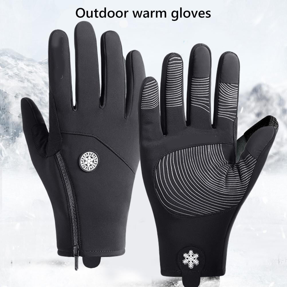 Touchscreen Waterproof Running Ski Gloves Riding Cold Weather Winter Glove Grey 
