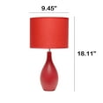 thumbnail image 3 of Creekwood Home Essentix 18.11" Traditional Standard Ceramic Dewdrop Table Desk Lamp with Matching Fabric Shade for Home Décor, Bedroom, Living Room, Dining Room, Foyer, Red, 3 of 6