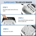 thumbnail image 3 of Auseo Countertop Ice Maker, 2 Sizes of Bullet Ice, 26Lbs/24H, 8 Ice Cubes in 6 Mins, Portable Ice Machine with Self-Cleaning for Home/Party/Travel/Camping (Black), 3 of 10