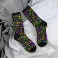 thumbnail image 5 of Logiee Neon Mardi Gras Print Adult Socks for Men & Women,Calf Socks, Ankle Socks,Boots Socks,Breathable Casual Sock,Unisex Crew Socks, 5 of 6