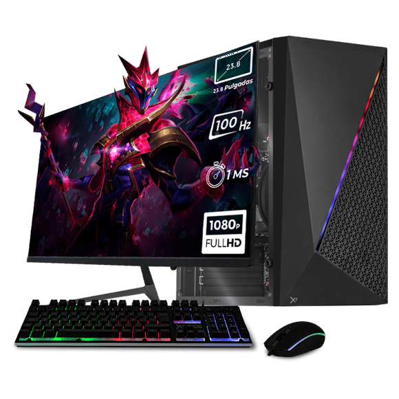 Xtreme PC Gaming AMD Radeon Vega 7 Ryzen 5 5600G 16GB SSD 500GB Monitor 23.8 100Hz WIFI Black