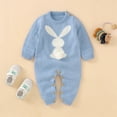 thumbnail image 2 of Boys Girls Easter Bunny Knit Sweater Romper Long Sleeve Jumpsuit Clothes, 2 of 9