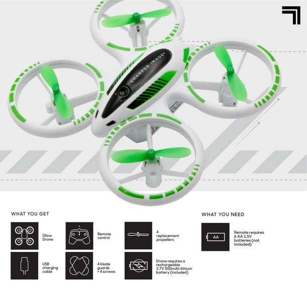 Sharper Image 2.4GHz RC Glow up Stunt Drone with LED Lights