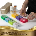 thumbnail image 2 of MEDca 2 Pack, Large 7 Day Weekly Pill Organizer Boxes Gold Leather Case, 2 of 7
