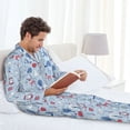 thumbnail image 4 of Mens Pajamas Set, Animal print Button Down Long Sleeve Loungewear Sleepwear Pjs sets for Men, 4 of 5
