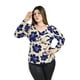 thumbnail image 1 of Blusa con detalle fruncido Roman Fashion /Tallas Extras, 1785 (Azul marino) azul marino 38, 1 of 5