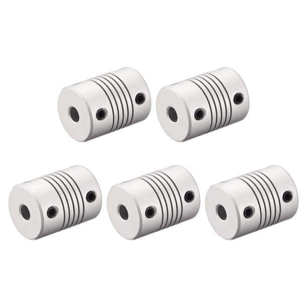 Acoplamiento de eje de aleación de aluminio de 5mm a 5mm, acoplador flexible, conector de motor, unión L25xD19 5pcs
