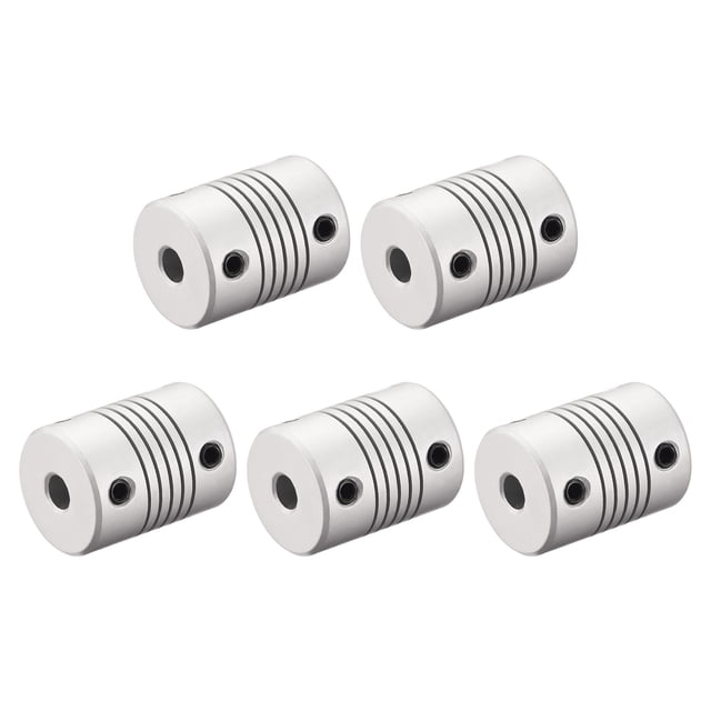 Acoplamiento de eje de aleación de aluminio de 5mm a 5mm, acoplador flexible, conector de motor, unión L25xD19 5pcs