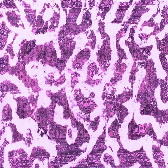 Ahgly Company Indoor Square Abstract Purple Modern Area Rugs, 8' Square