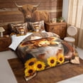 thumbnail image 2 of Erosebridal Sunflower Highland Cow Twin Bedding Sets, Western Cowboy Bedding Comforter Set, 2 of 6