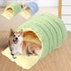 thumbnail image 1 of Gato Perro Cama para Dormir Nido Cerrado de Peluche | Diseño a cuadros suave, cálido y de doble color - Poliéster lavable extraíble | Casa portátil y acogedora para mascotas para uso en interiores, 1 of 7