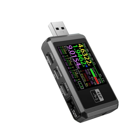 

Walmeck FNB48P 6-digit Display Tester Multifunctional Voltmeter Ammeter USB TYPE-C Charging Device Wire Detection Trigger Battery Capacity Calculation Cable Internal Resistance Measurement Tool