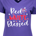 thumbnail image 4 of Inktastic 4th of July Red White Blessed Fireworks Women's V-Neck T-Shirt, 4 of 5