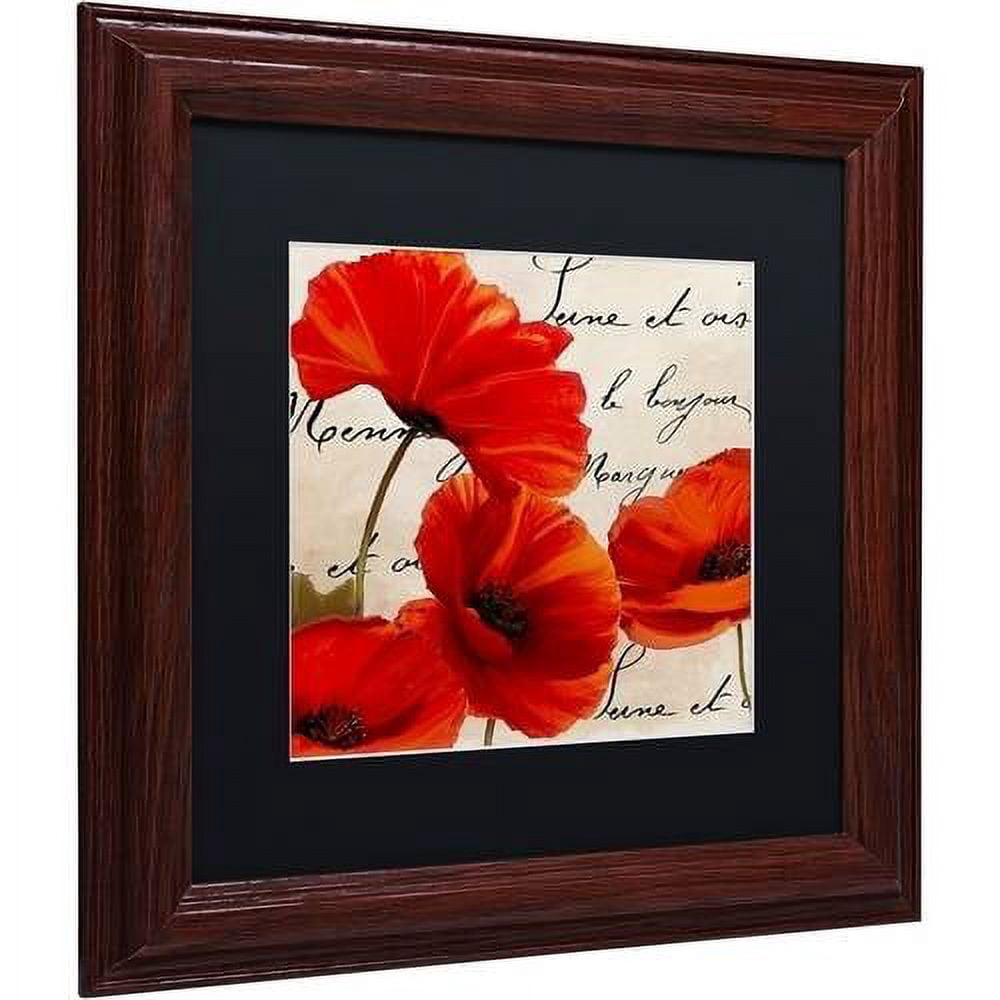 Trademark Fine Art "Coquelicots Rouge I" Canvas Art by Color Bakery Black Matte, Wood Frame