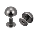 thumbnail image 1 of Unique Bargains Rivets à Visser 10x6mm Tête Ronde en Cuir Noir Lot de 20, 1 of 5