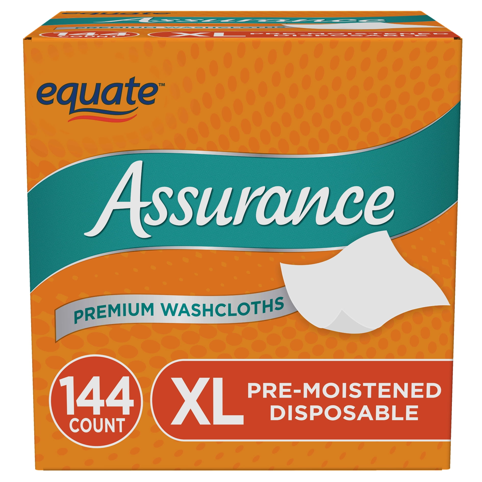 Assurance Premium XL Disposable Washcloths, 144 Count