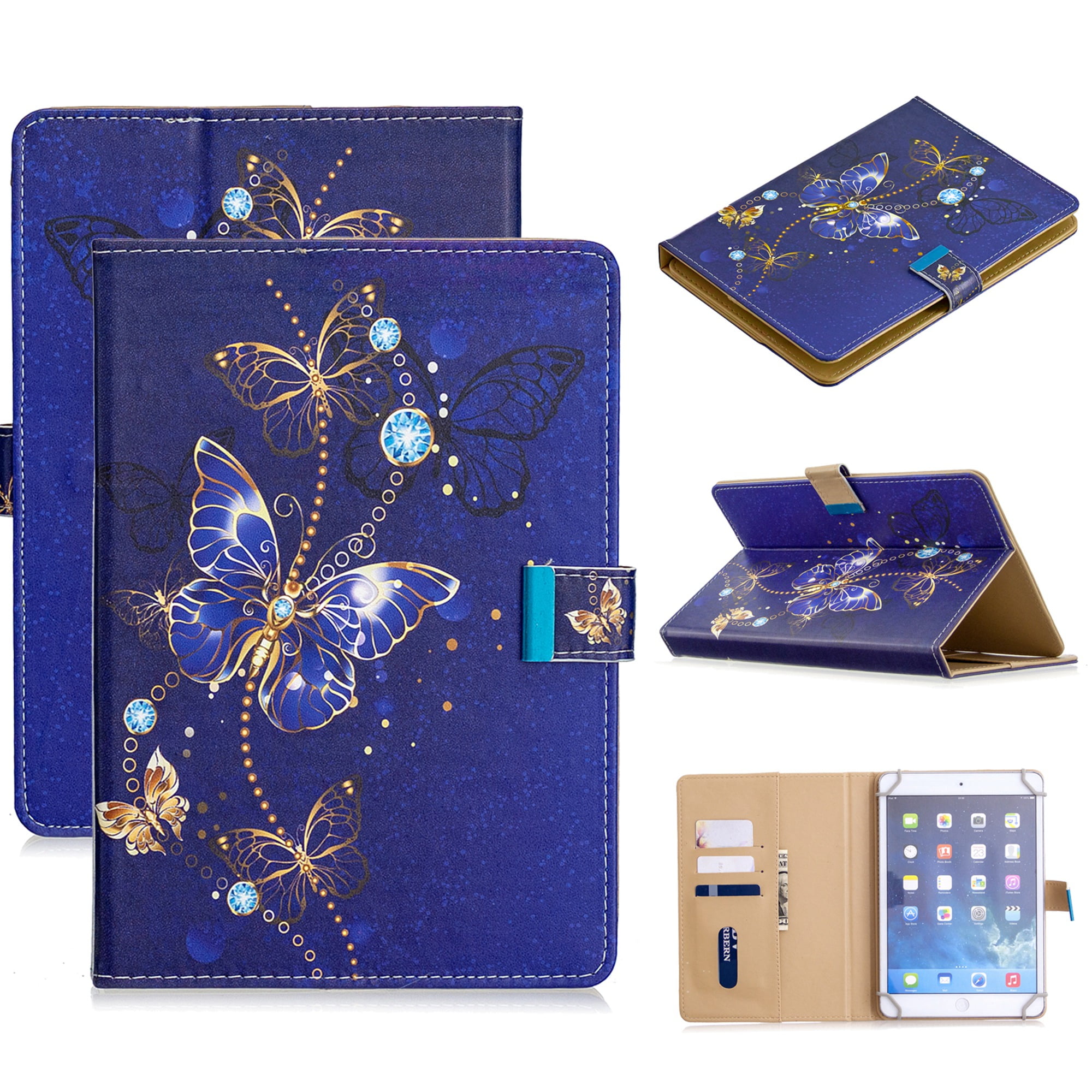 Universal 10" Tablet Case Flip Painted Leather Folio Stand Cover For 10