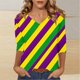 thumbnail image 2 of TaTaai Women's Fashion Christmas Printed Loose Casual V Neck With Three Quarter Sleeves And 3/4 Sleeves T-shirt Pullover Top Gift, 2 of 5