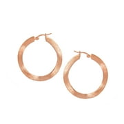 Rivka Friedman Wavy Rose Gold 18 Plated 1" Hoop Earrings